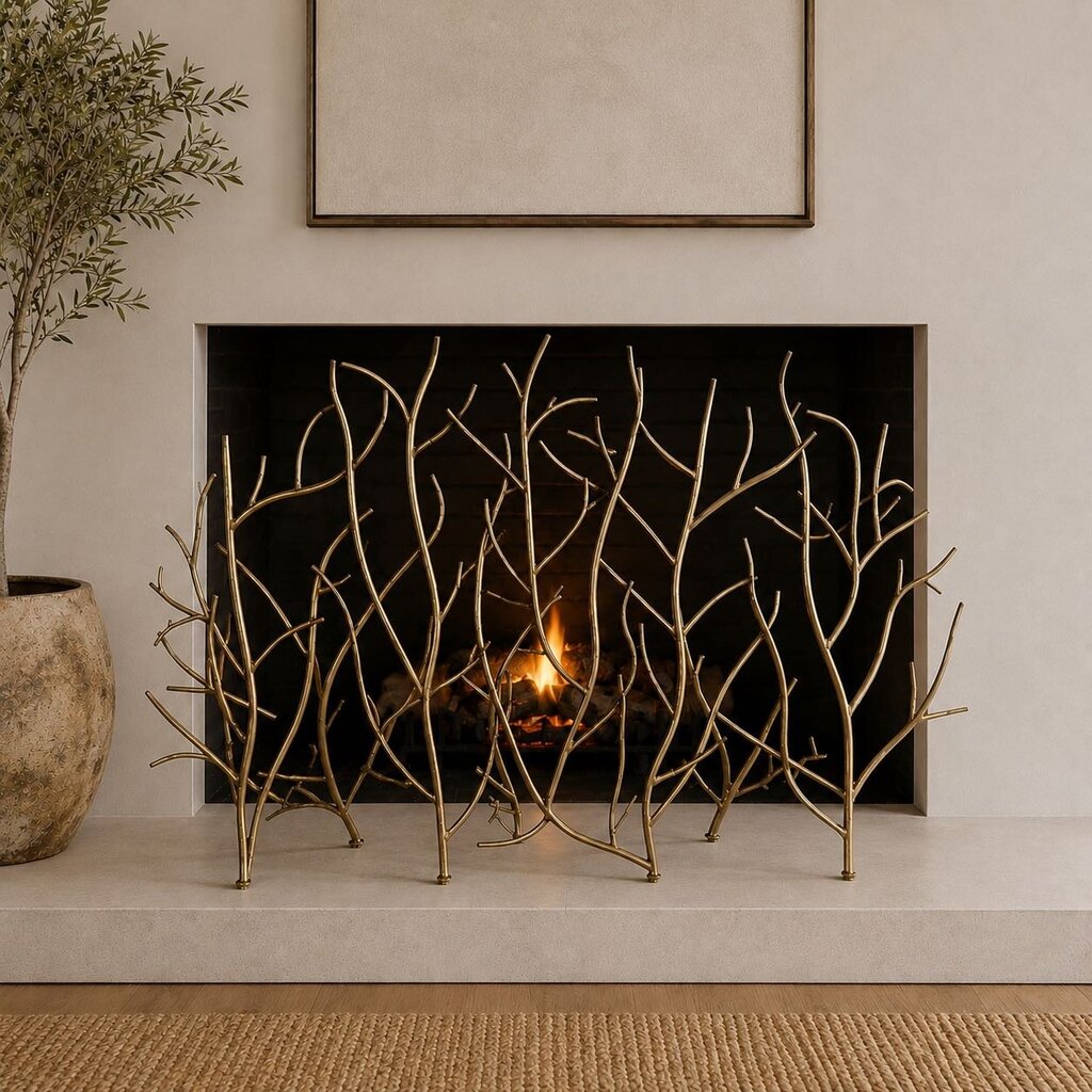 Fireplace Screen - Metal Branch Style
