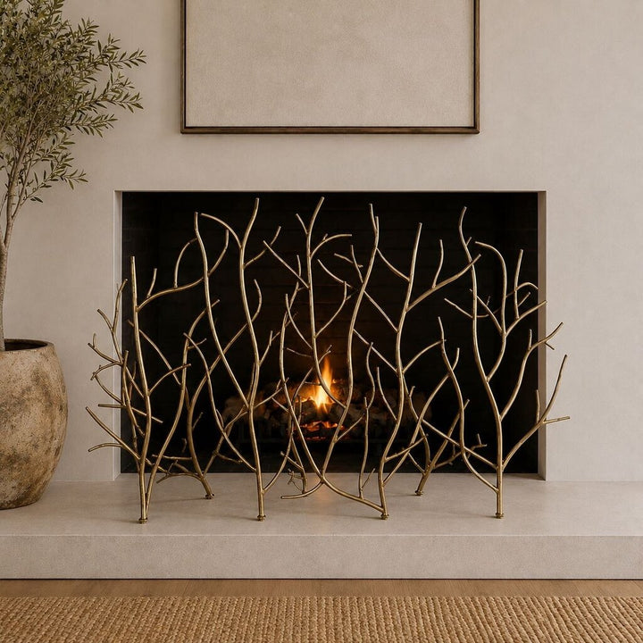 Fireplace Screen - Metal Branch Style