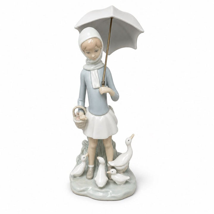 Girl with Umbrella Geese #4510