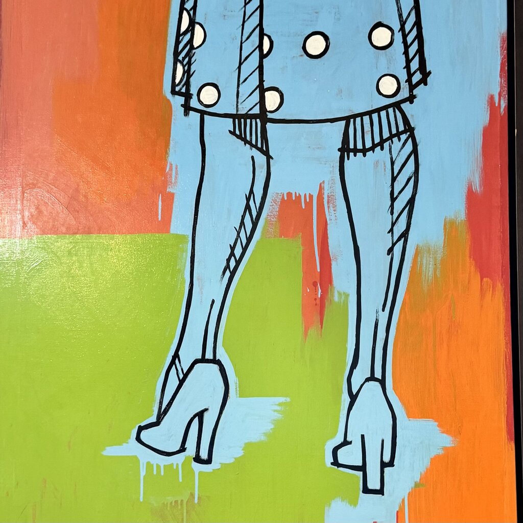Orig. Price $3000 - “Polka Dot” Framed Enamel on Canvas Artwork