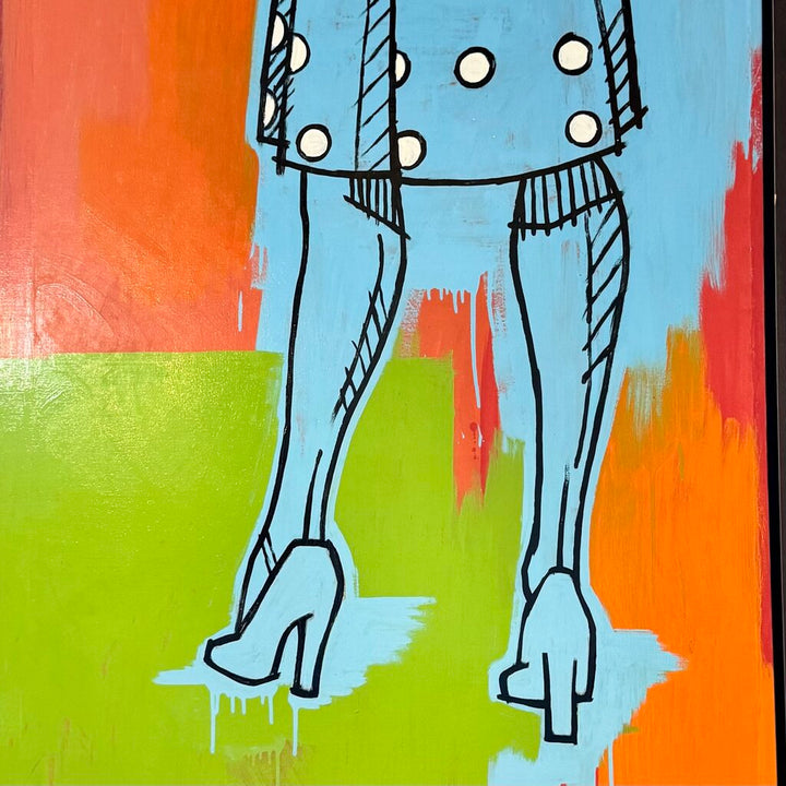 Orig. Price $3000 - “Polka Dot” Framed Enamel on Canvas Artwork