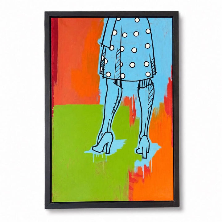 Orig. Price $3000 - “Polka Dot” Framed Enamel on Canvas Artwork