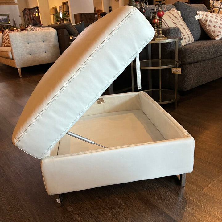 Vegan Leather Ottoman w/ Storage