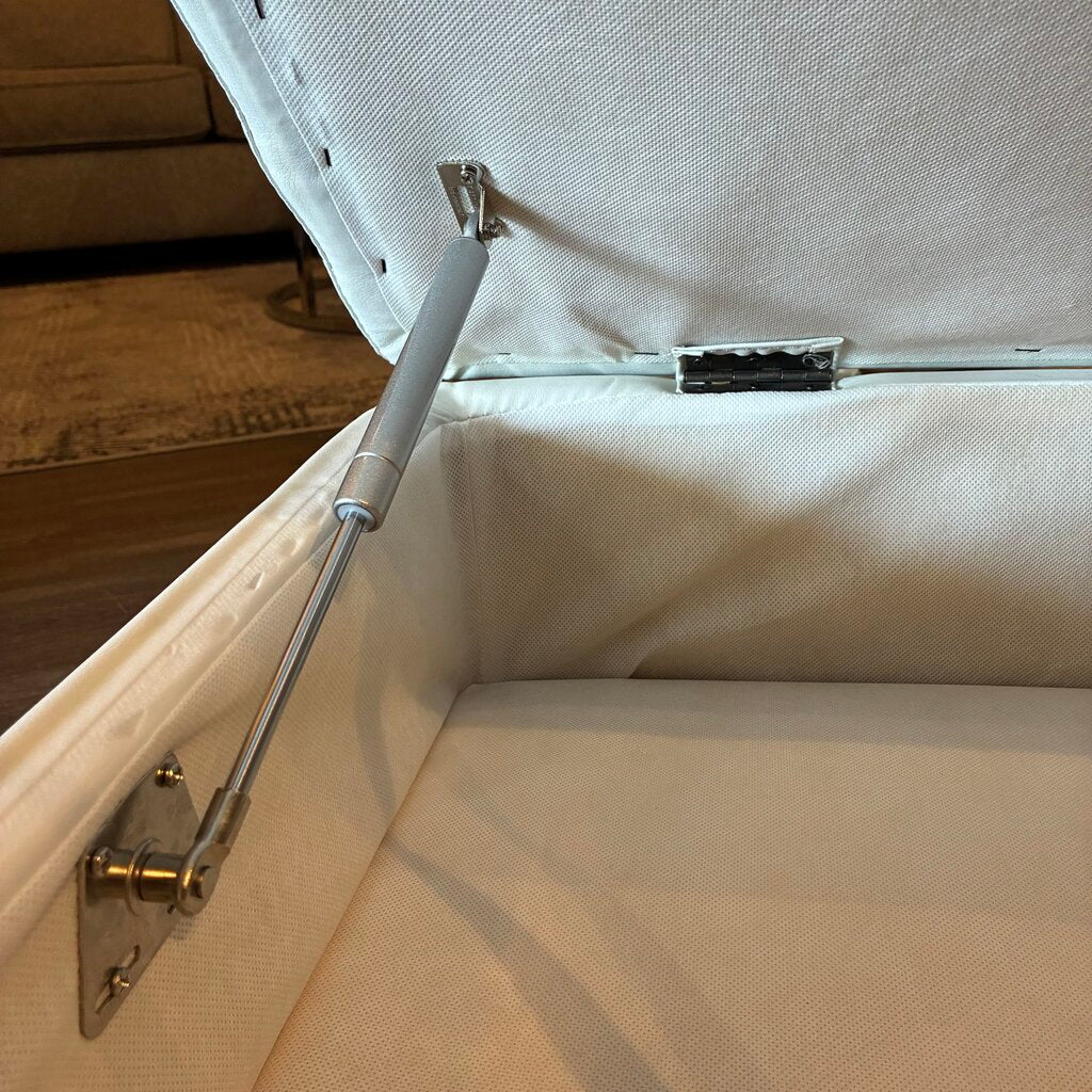 Vegan Leather Ottoman w/ Storage