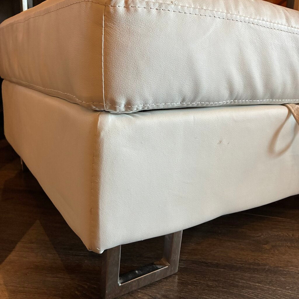 Vegan Leather Ottoman w/ Storage
