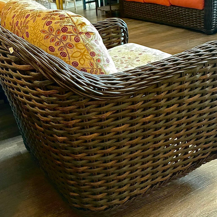 Orig. Price $1,287 - Oasis WeatherMaster Wicker Swivel Glider Chair + Cover