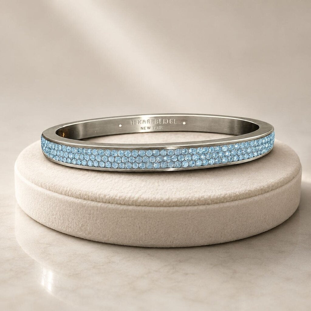 Vintage "Bendel Rox" Skinny Crystal Pave Hinged Bangle