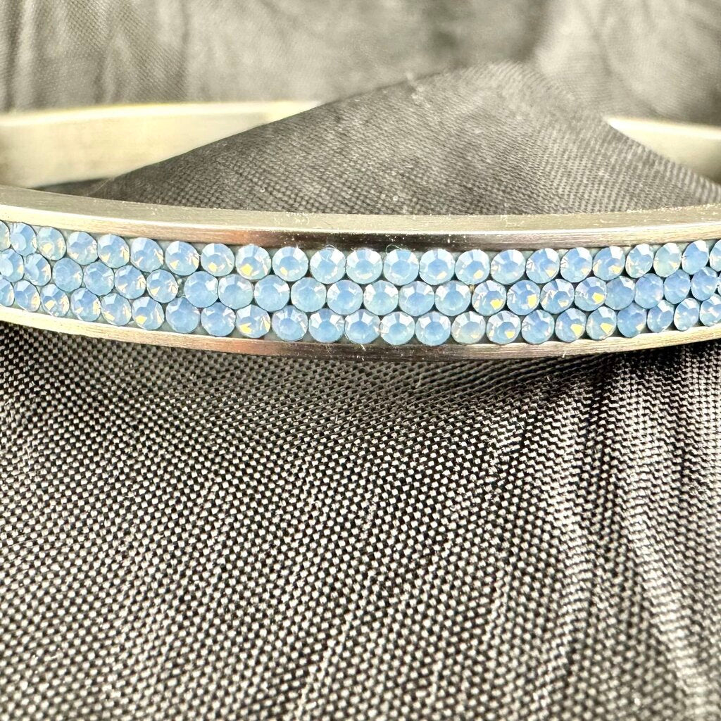 Vintage "Bendel Rox" Skinny Crystal Pave Hinged Bangle