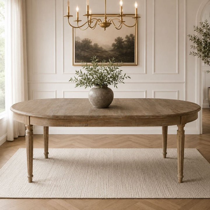 Vintage French Fluted Dining Table