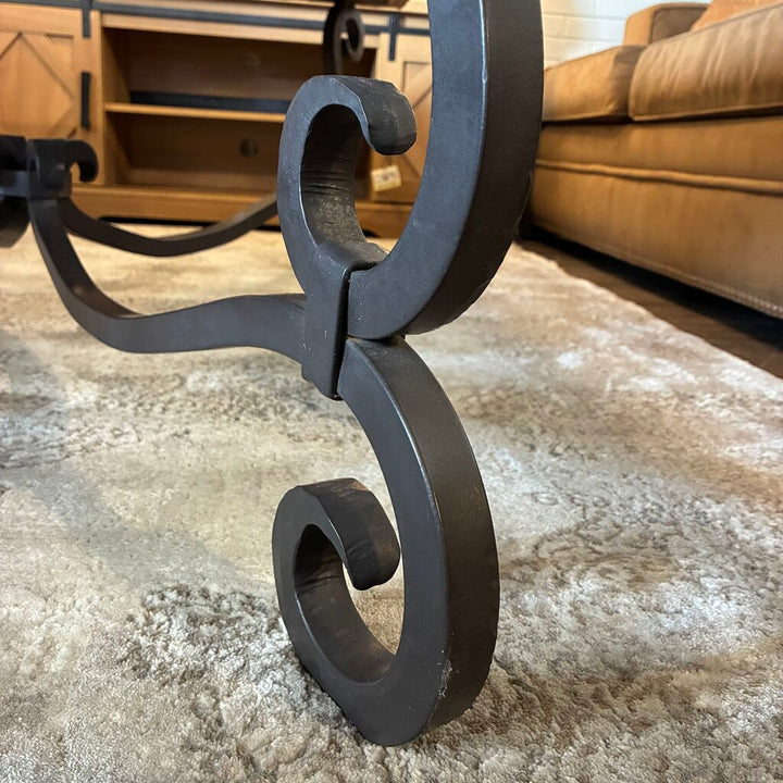 Orig. Price $1,279 - Travertine & Metal Cocktail Table