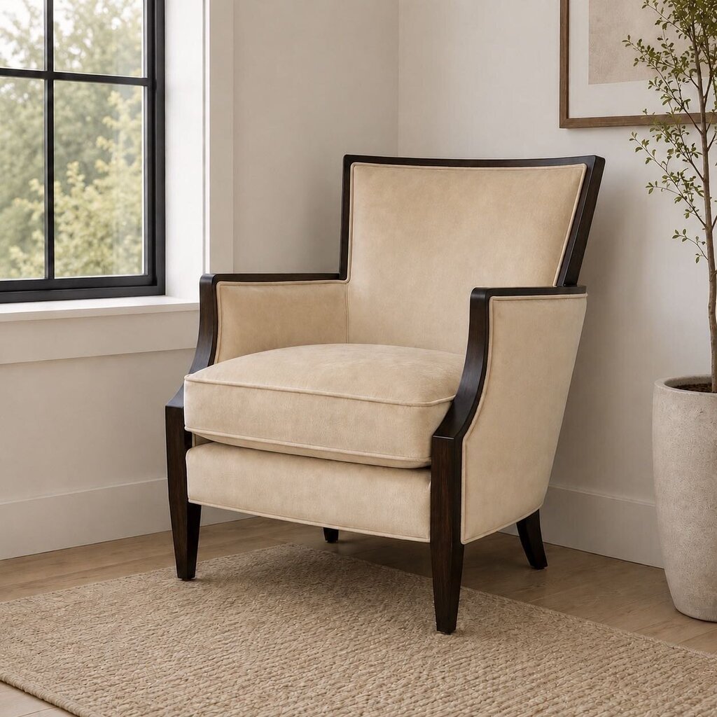 Orig. Price $1000 - Nadia Wood Arm Occasional Chair