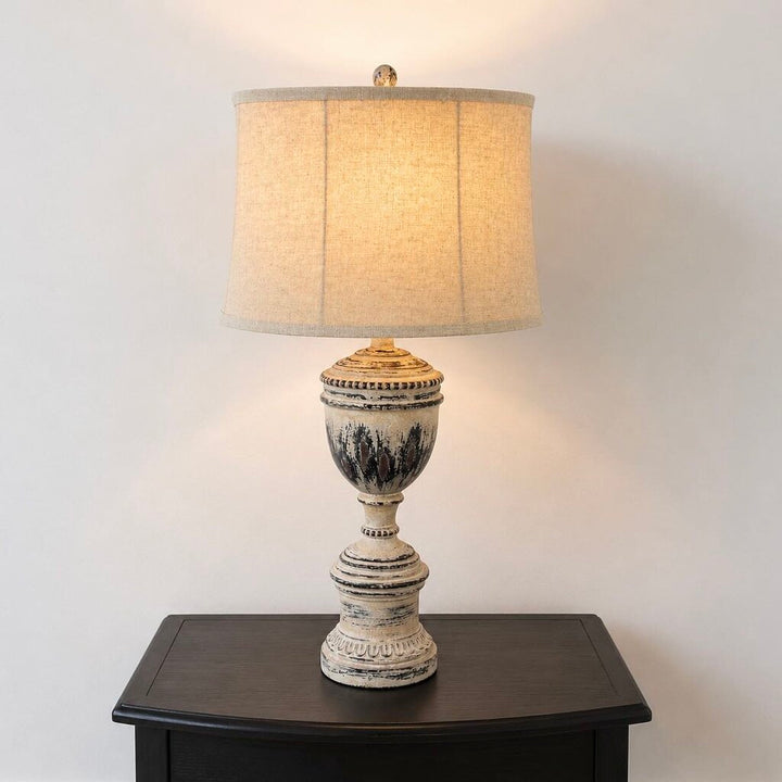 Distressed Urn Style Lamp