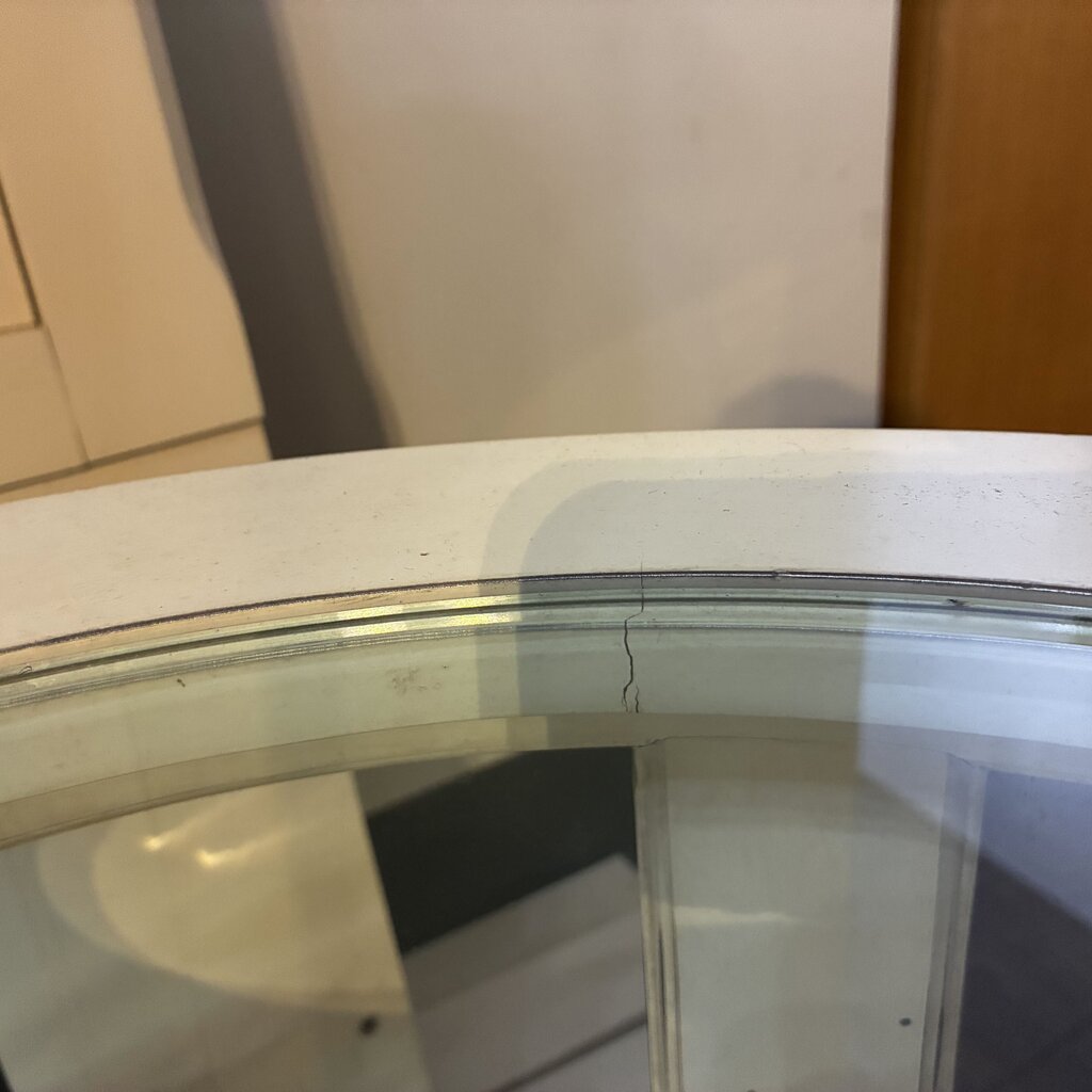 Round Side Table w/ Glass Insert Top