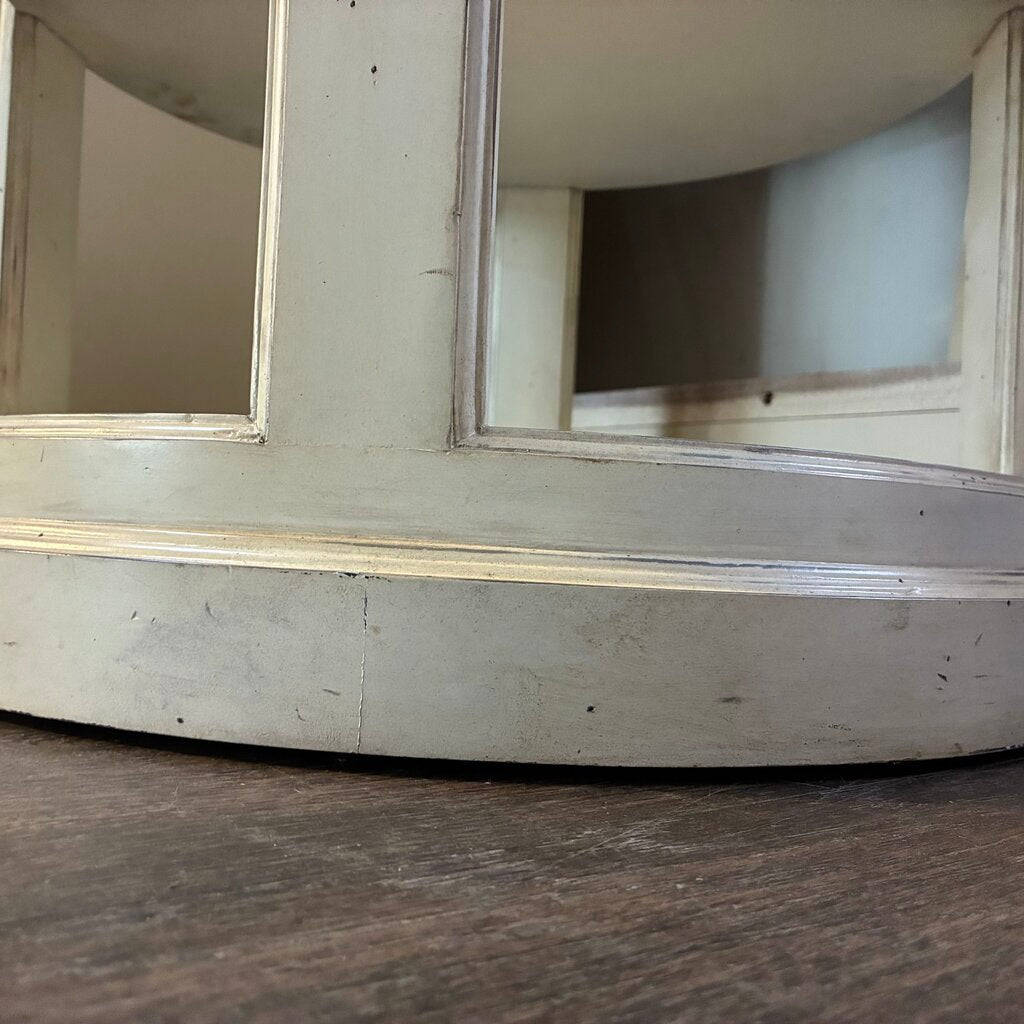 Round Side Table w/ Glass Insert Top