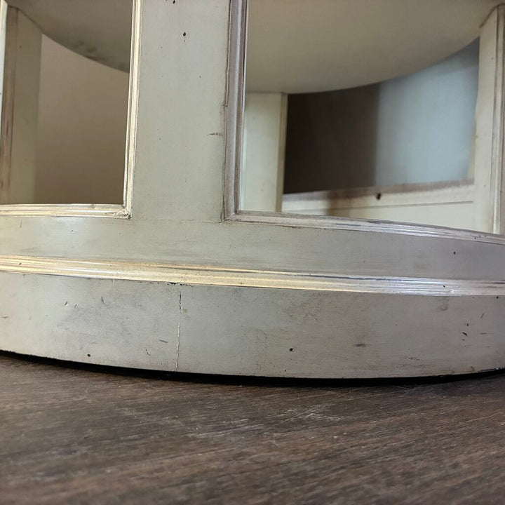 Round Side Table w/ Glass Insert Top
