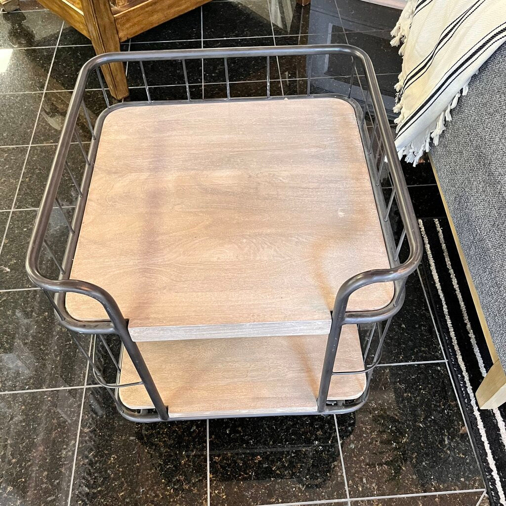 Orig Price $399 - Rustic End Table w/ Casters