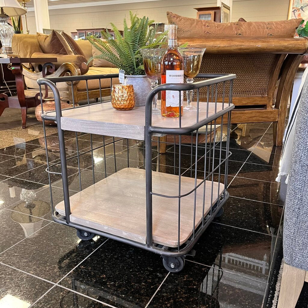 Orig Price $399 - Rustic End Table w/ Casters