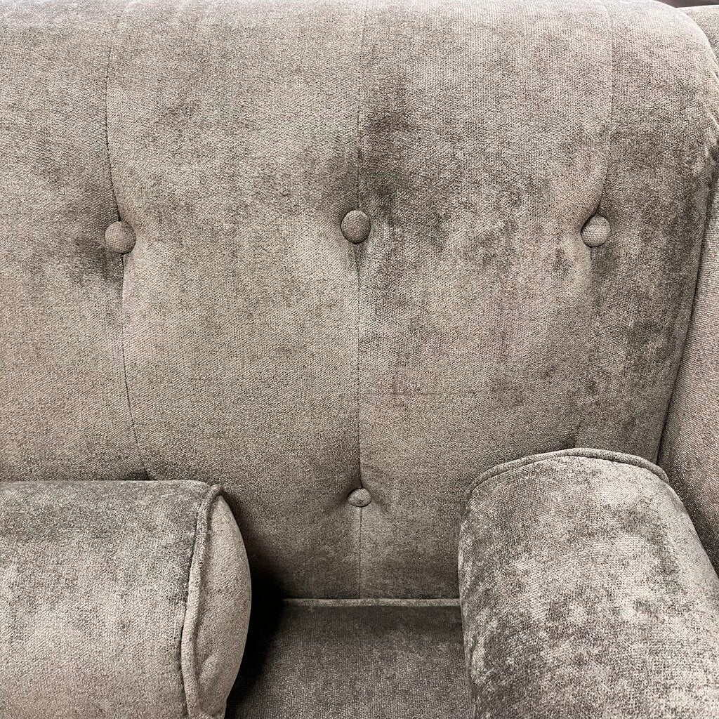 Tufted Sofa w/ 4 Roll Pillows