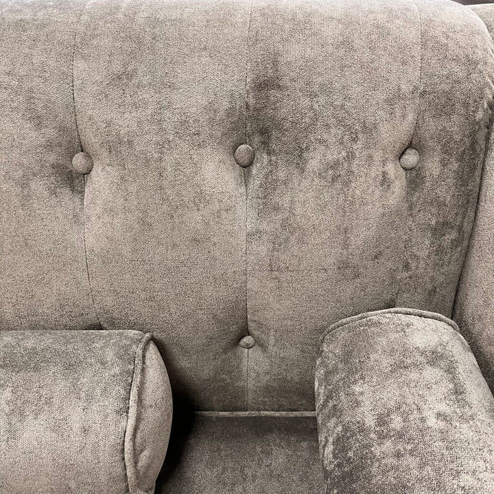 Tufted Sofa w/ 4 Roll Pillows