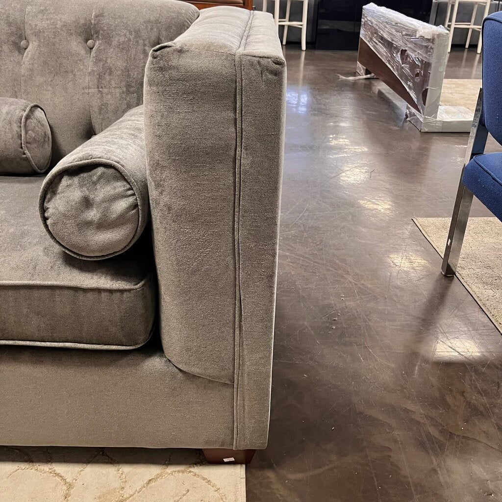 Tufted Sofa w/ 4 Roll Pillows