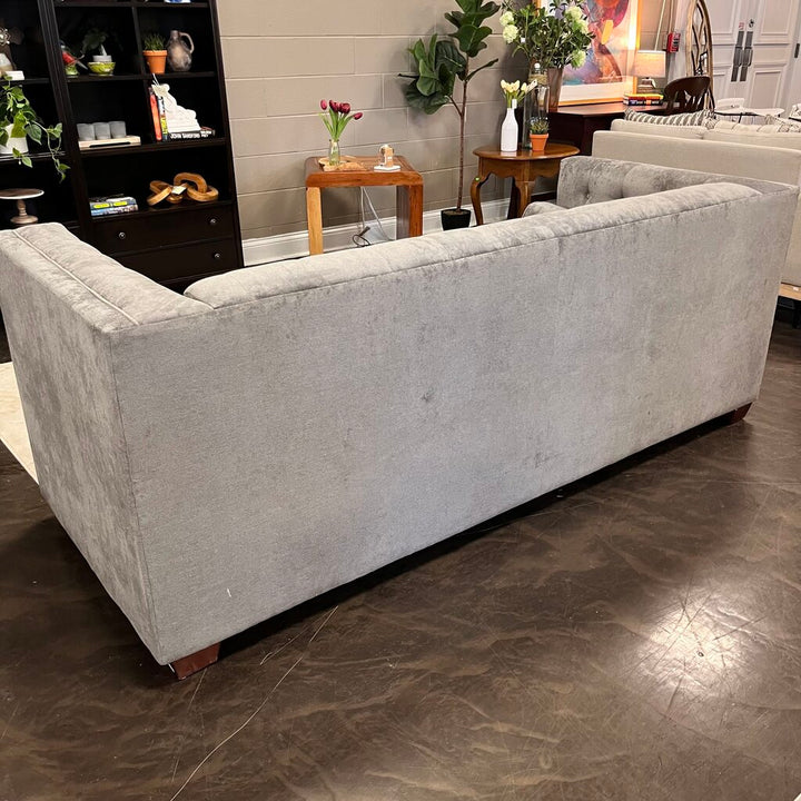 Tufted Sofa w/ 4 Roll Pillows