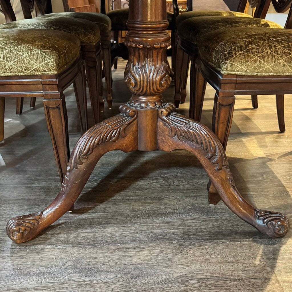 Orig. Price $12,000 - Double Pedestal Dining Table with 8 Chairs and 2 Leaves