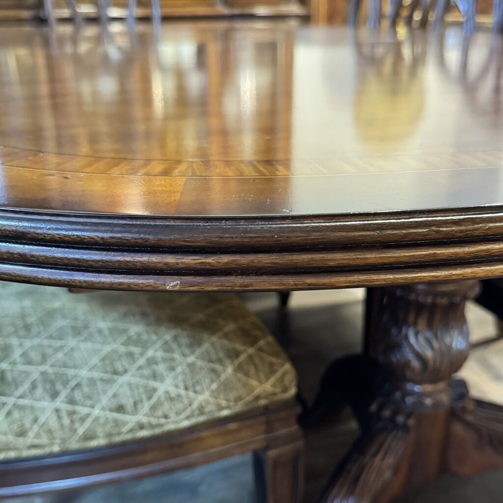 Orig. Price $12,000 - Double Pedestal Dining Table with 8 Chairs and 2 Leaves