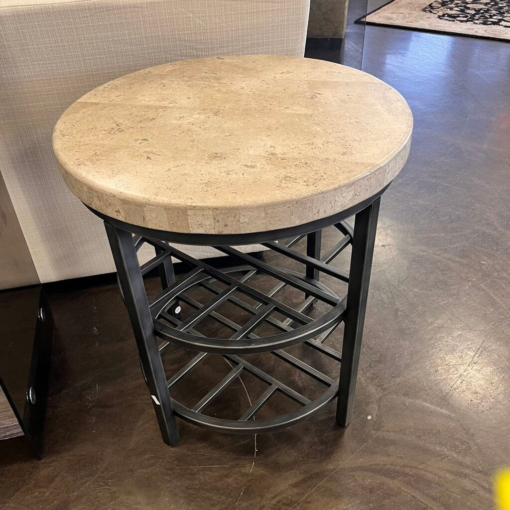 Orig Price $470 - End Table w/ Stone Top