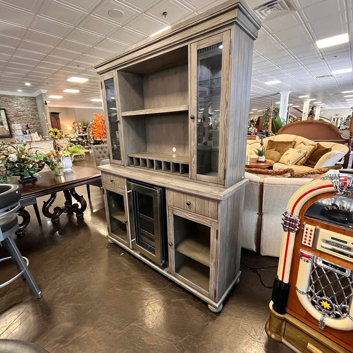 Orig Price $2200 - Back Bar Hutch w/ Wine Fridge