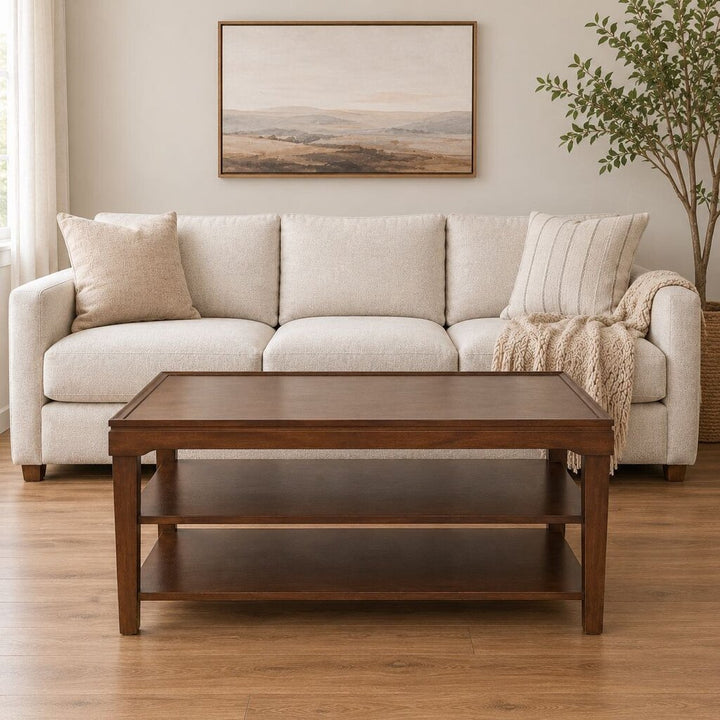 Square Coffee Table w/ Shelving