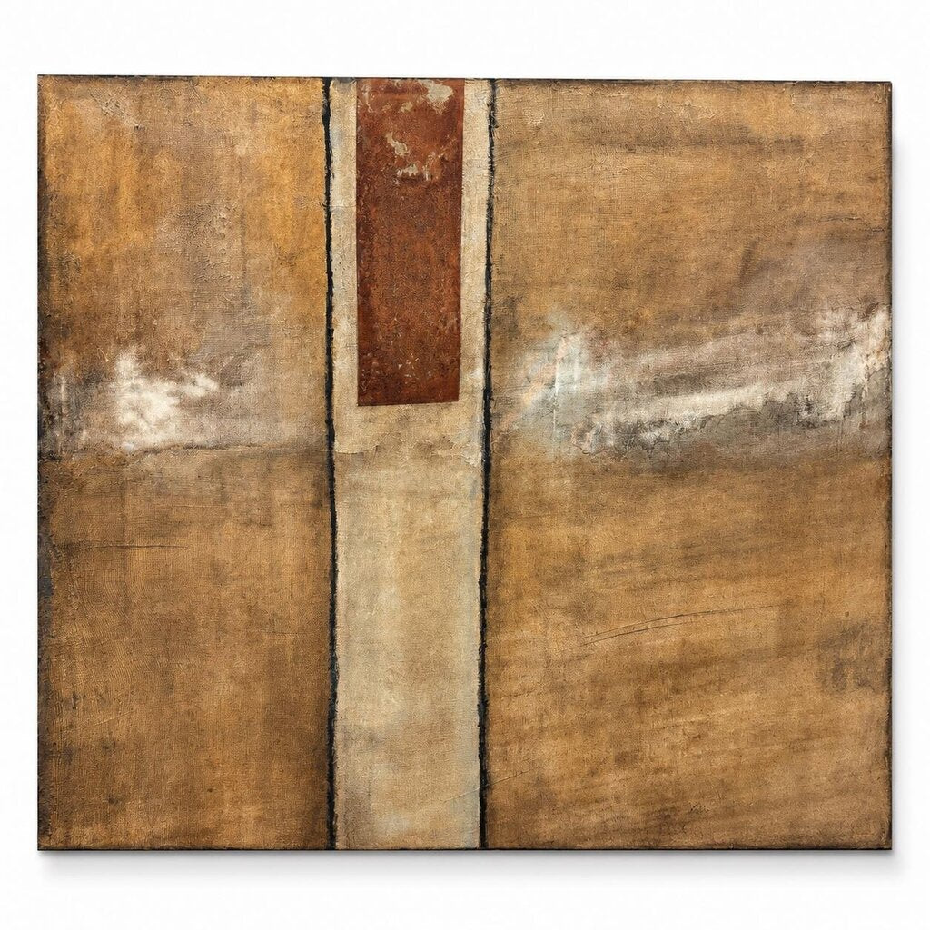 Orig. Price $2000 - Large Abstract Textured Metal Accent Canvas