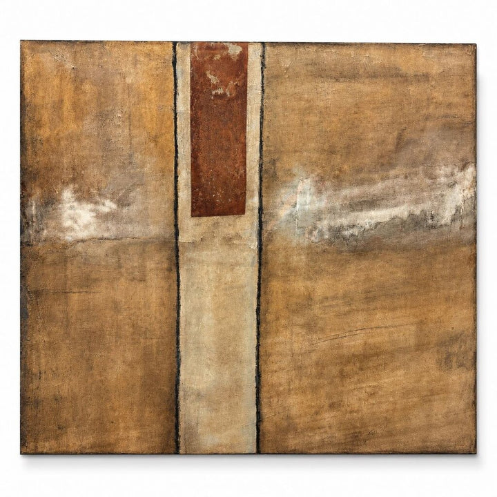 Orig. Price $2000 - Large Abstract Textured Metal Accent Canvas