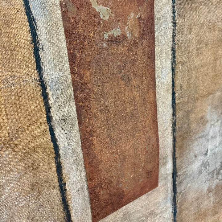 Orig. Price $2000 - Large Abstract Textured Metal Accent Canvas