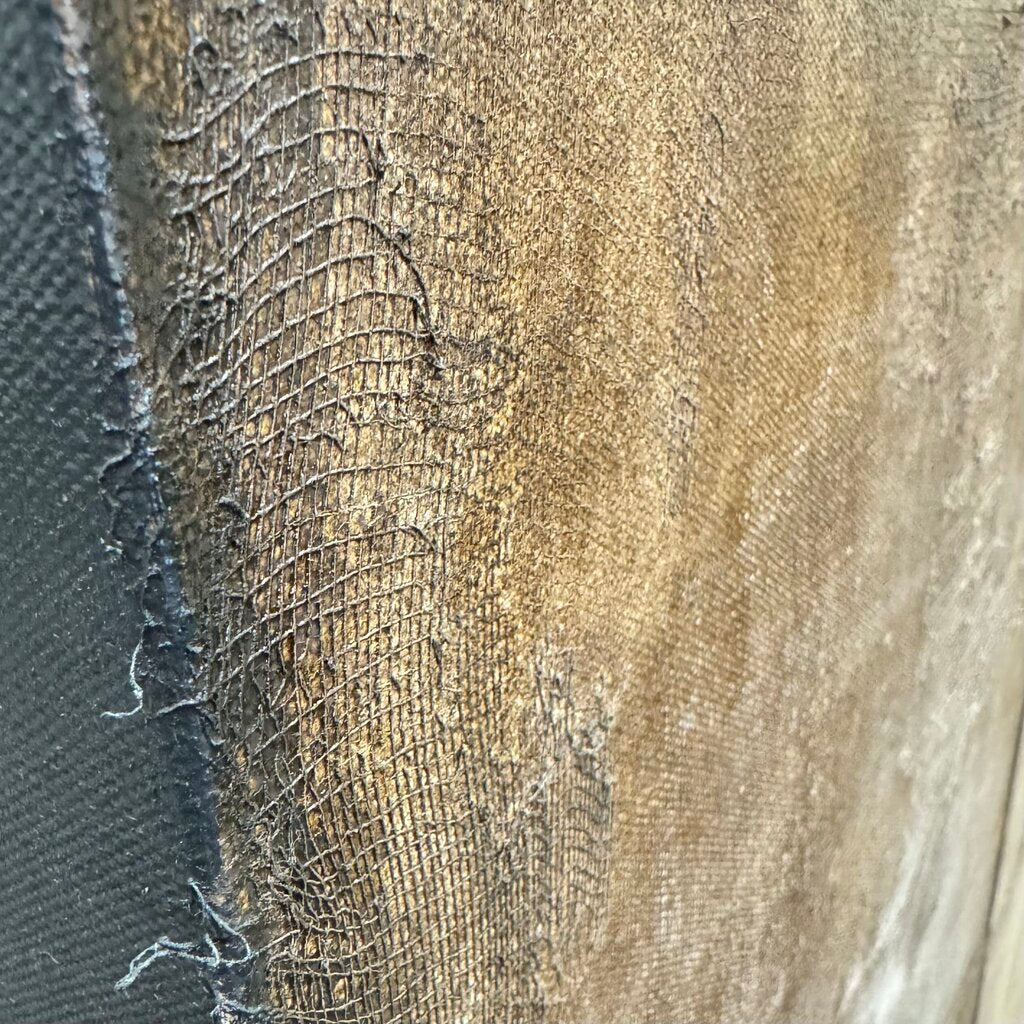 Orig. Price $2000 - Large Abstract Textured Metal Accent Canvas