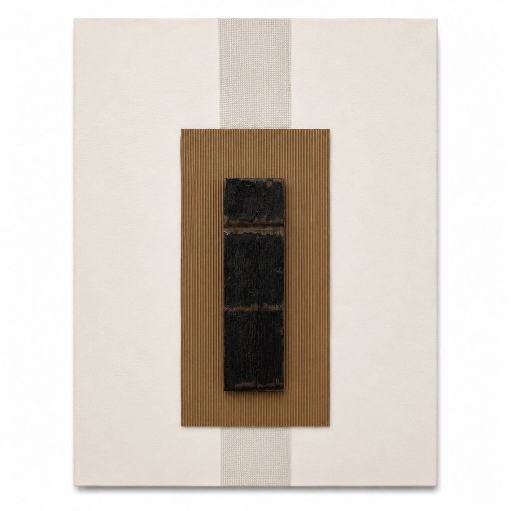 Orig. Price $650 - Salvaged Chicago Water Tower Wood Abstract Canvas