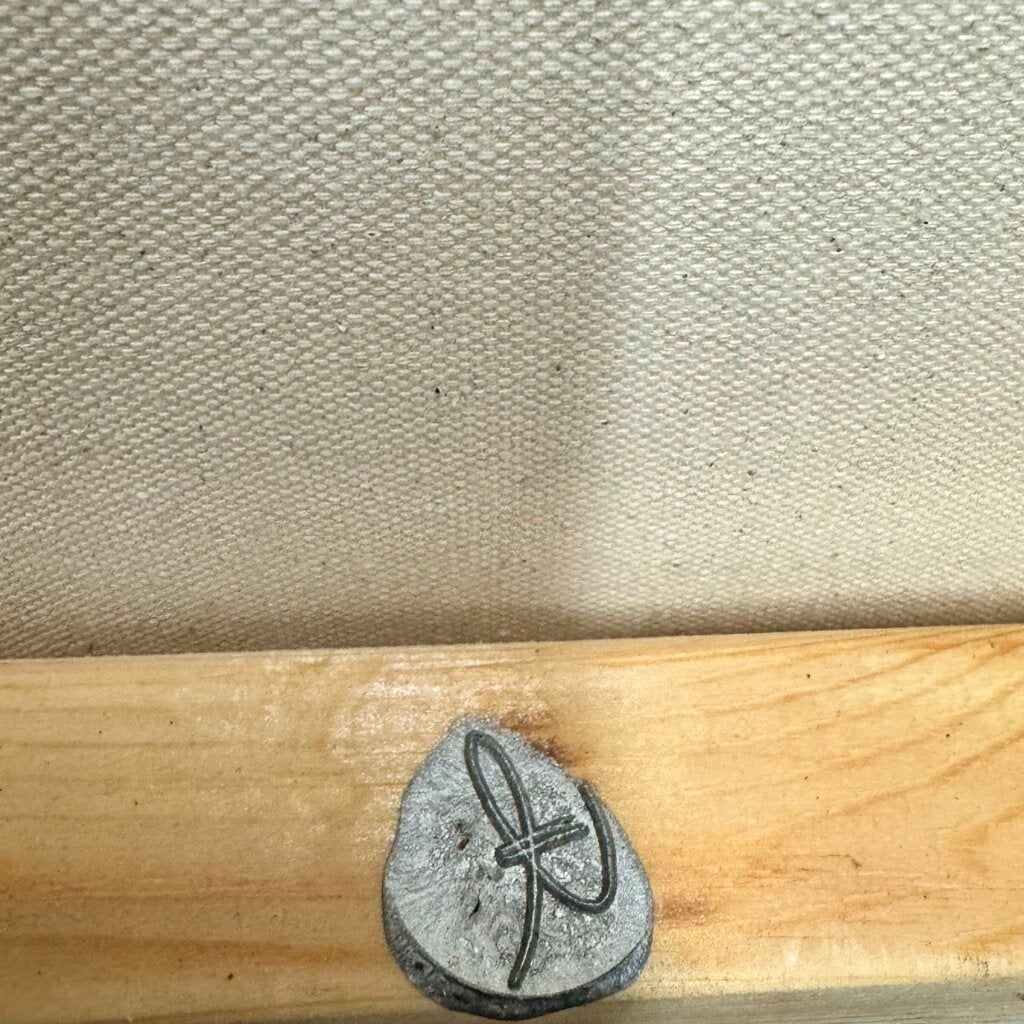 Orig. Price $350 - Stone and Leather Sculptural Canvas