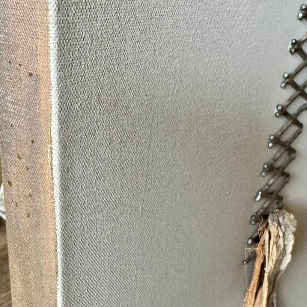 Orig. Price $350 - Wood and Metal Sculptural Canvas