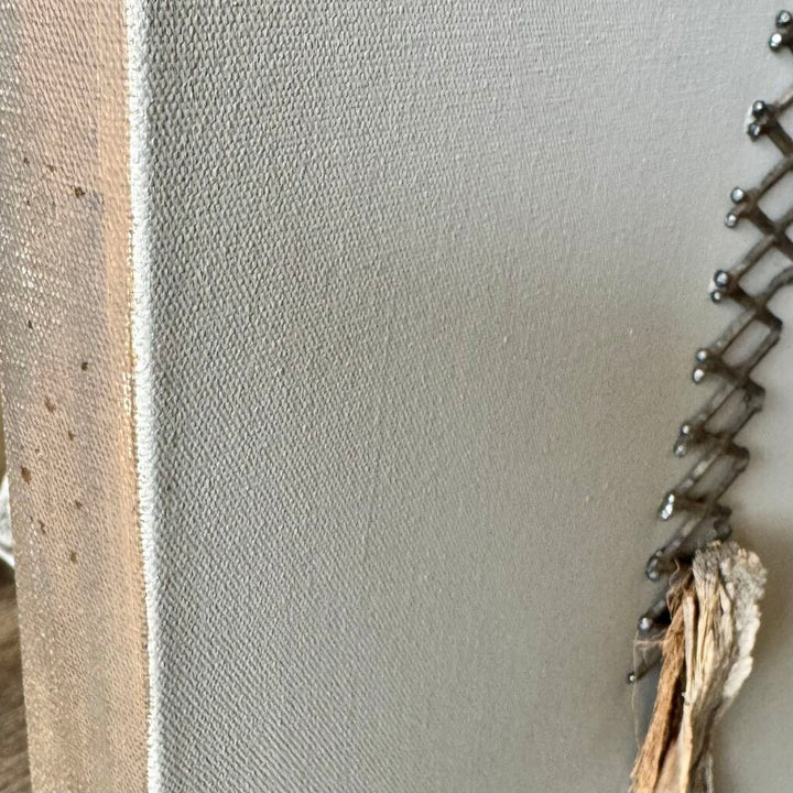 Orig. Price $350 - Wood and Metal Sculptural Canvas