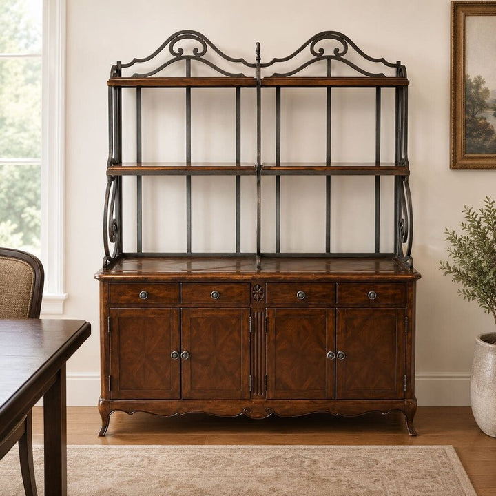 Wrought Iron & Wood Baker's Rack