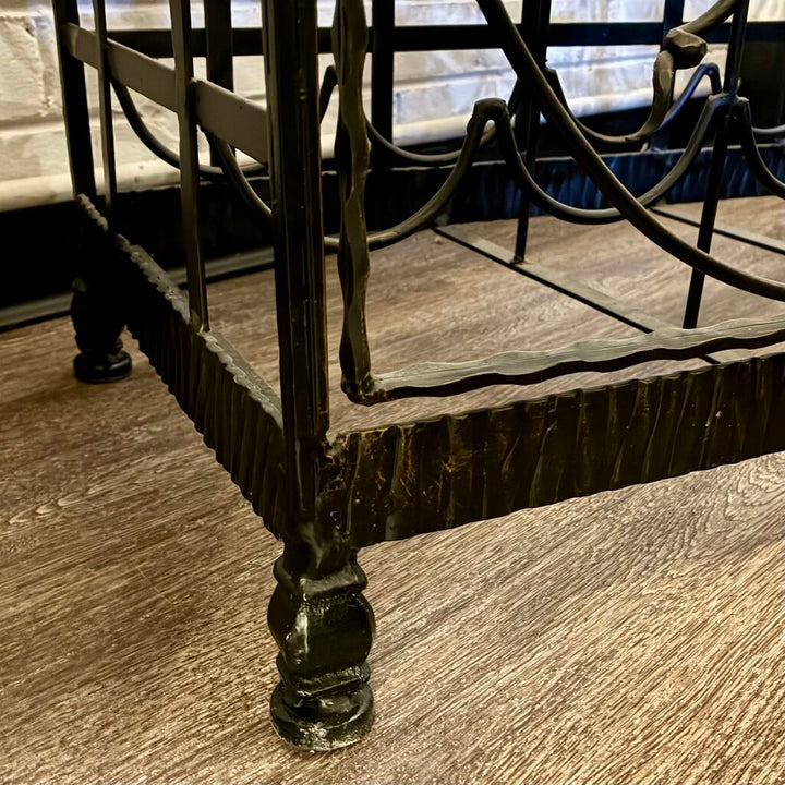 Wrought Iron Wine Rack w/ Lock & Key