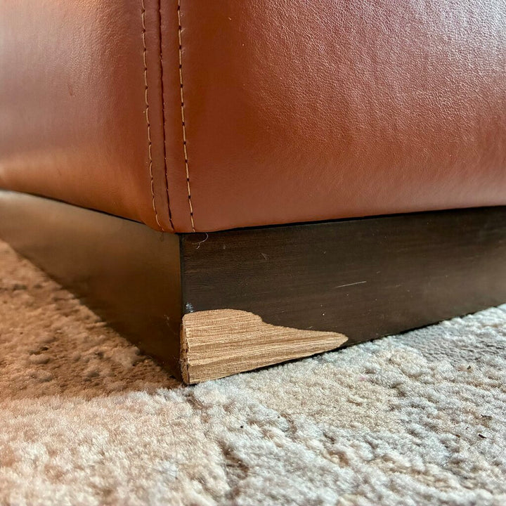 Orig. Price $4,000 - Square Leather Ottoman