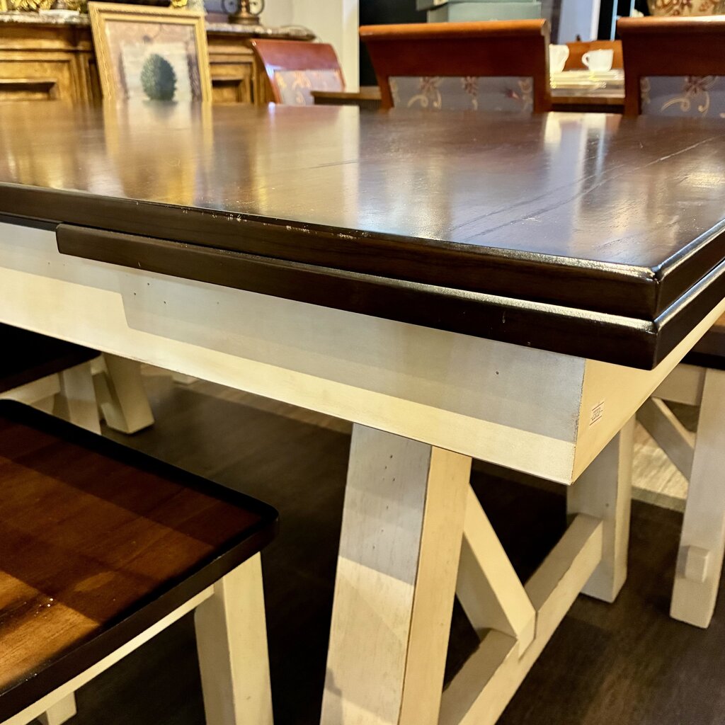 Orig. Price $1500 - Modern Farmhouse Dining Table with Bench and 2 Chairs