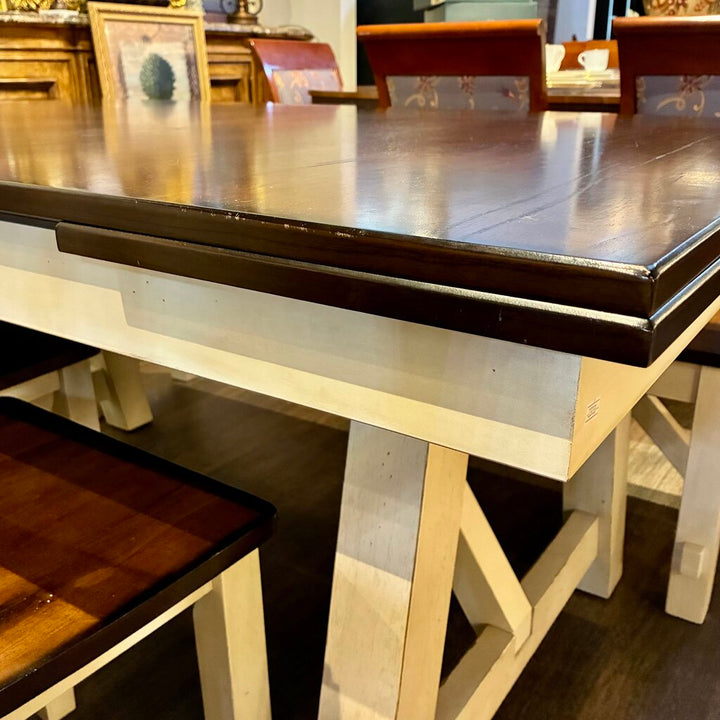 Orig. Price $1500 - Modern Farmhouse Dining Table with Bench and 2 Chairs