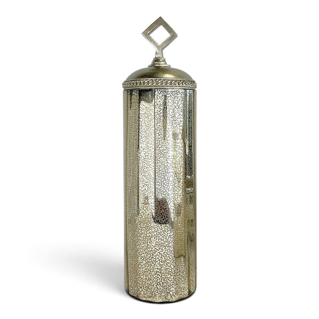 Orig. Price $127 - Mercury Glass Canister w/ Finial Lid