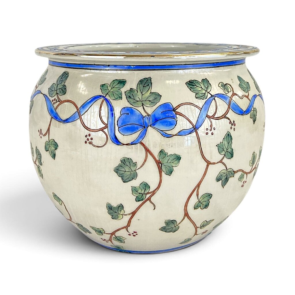 Vintage Iridized Chinese Chinoiserie Planter
