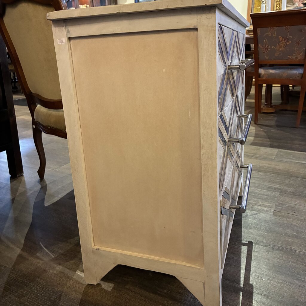 Metal & Wood Chevron Nightstand