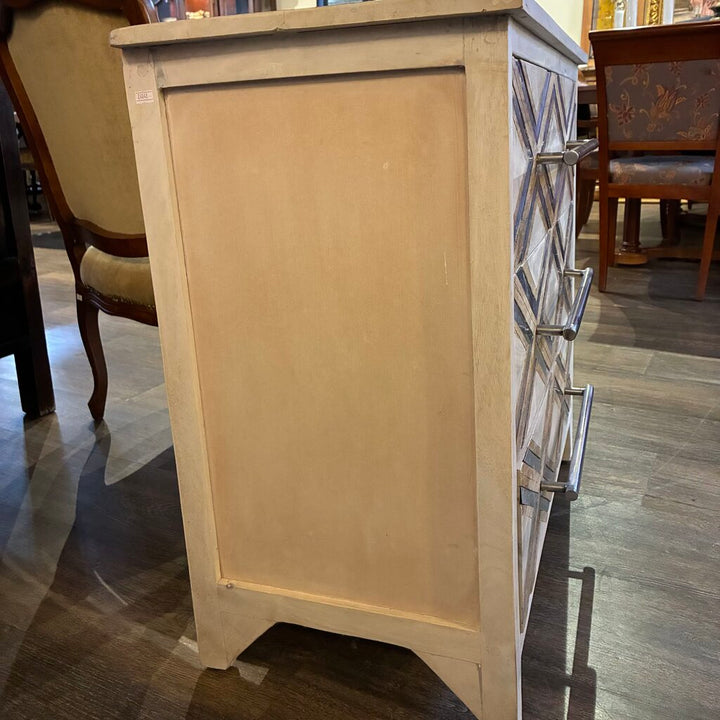 Metal & Wood Chevron Nightstand