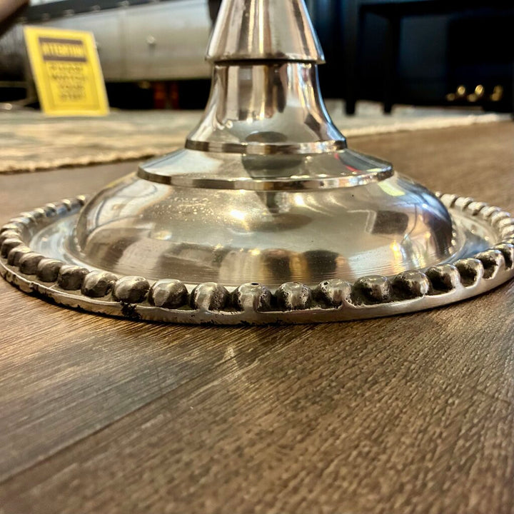 Round Pewter Accent Table