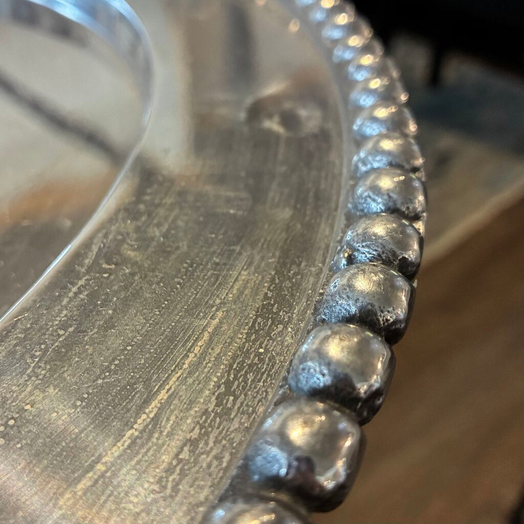 Round Pewter Accent Table
