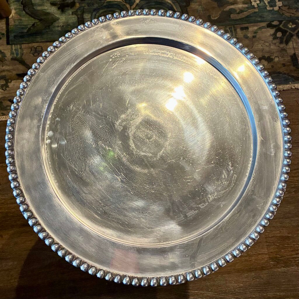 Round Pewter Accent Table